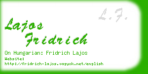 lajos fridrich business card